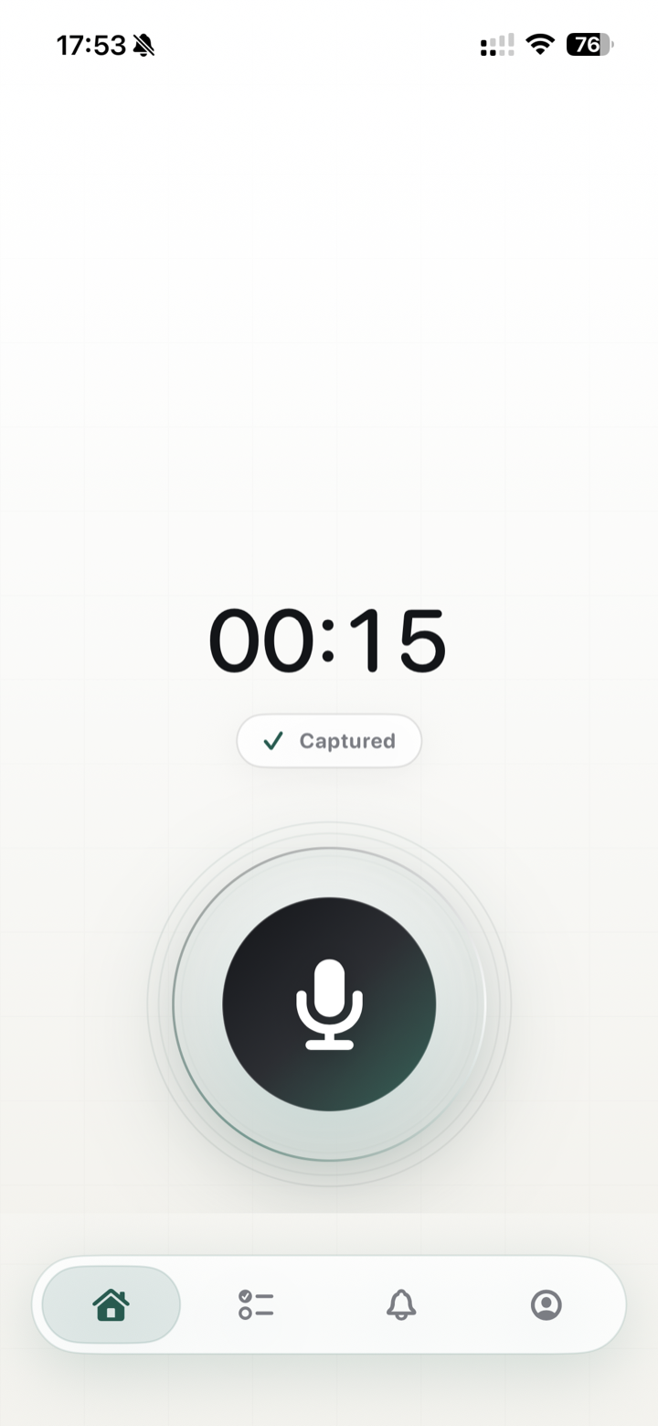 LetMeKnow captured voice recording screen.